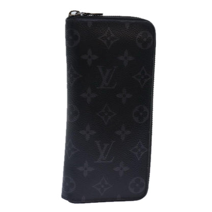 Louis Vuitton Zippy wallet vertical Taurillon Leather, BLACK, CANVAS, Wallets