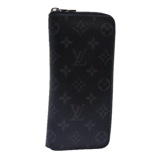 Louis Vuitton Zippy wallet vertical Taurillon Leather, BLACK, CANVAS, Wallets