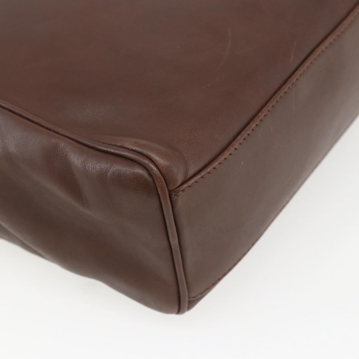 Celine Circle Logo Handbag Leather, BROWN, LEATHER, Handbag