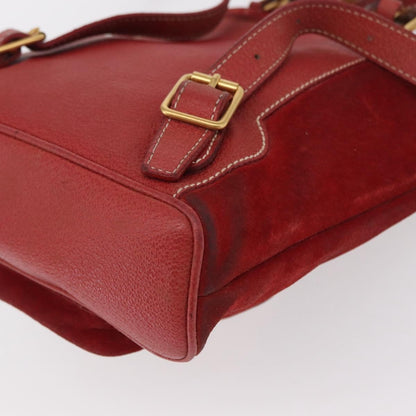 Gucci Vintage Bamboo Backpack Suede, RED, SUEDE, Backpack