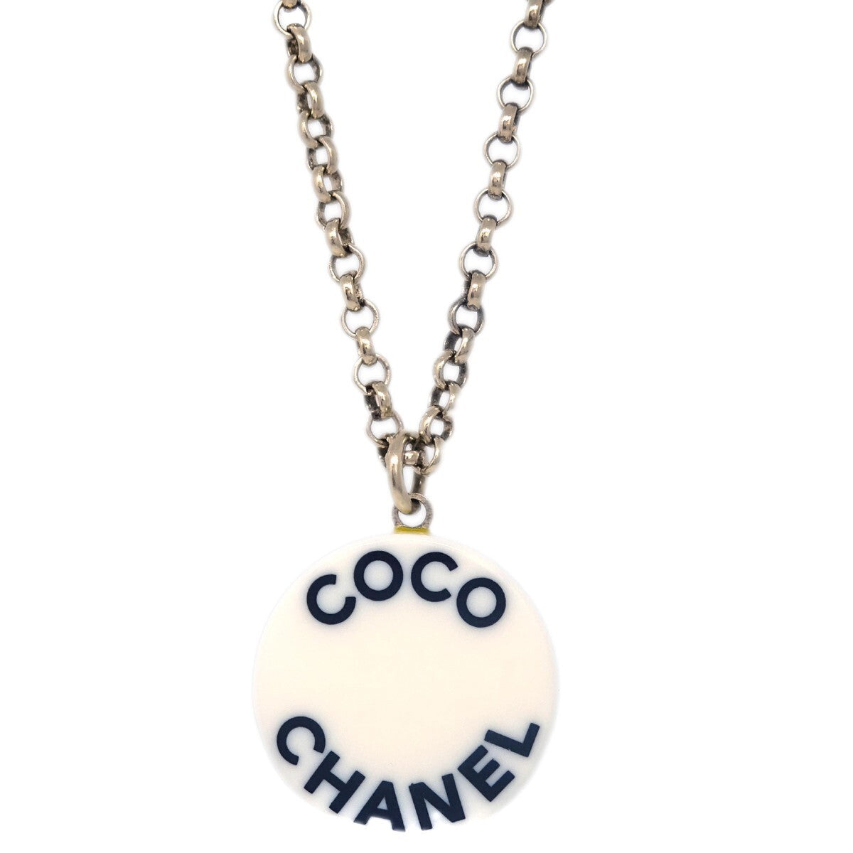 Chanel Vintage CC Pendent Necklace Plated Metal, GOLD, GOLD_PLATED, Necklace