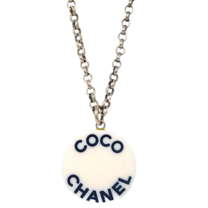 Chanel Vintage CC Pendent Necklace Plated Metal, GOLD, GOLD_PLATED, Necklace