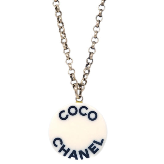 Chanel Vintage CC Pendent Necklace Plated Metal, GOLD, GOLD_PLATED, Necklace