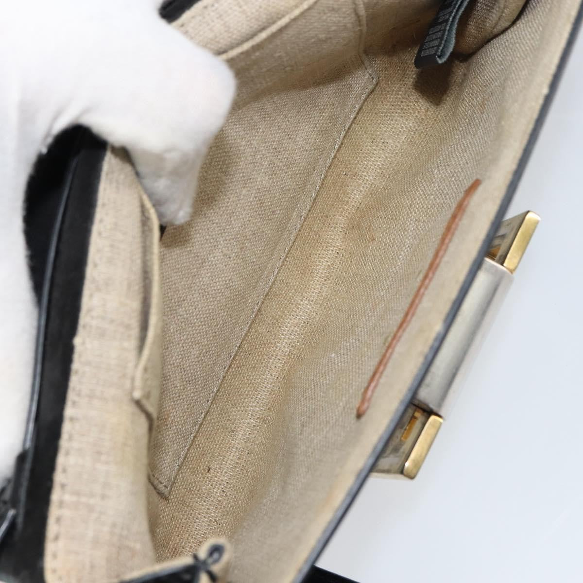 Fendi Vintage Shoulder Bag Enamel, BLACK, PATENT_LEATHER, Shoulder bag