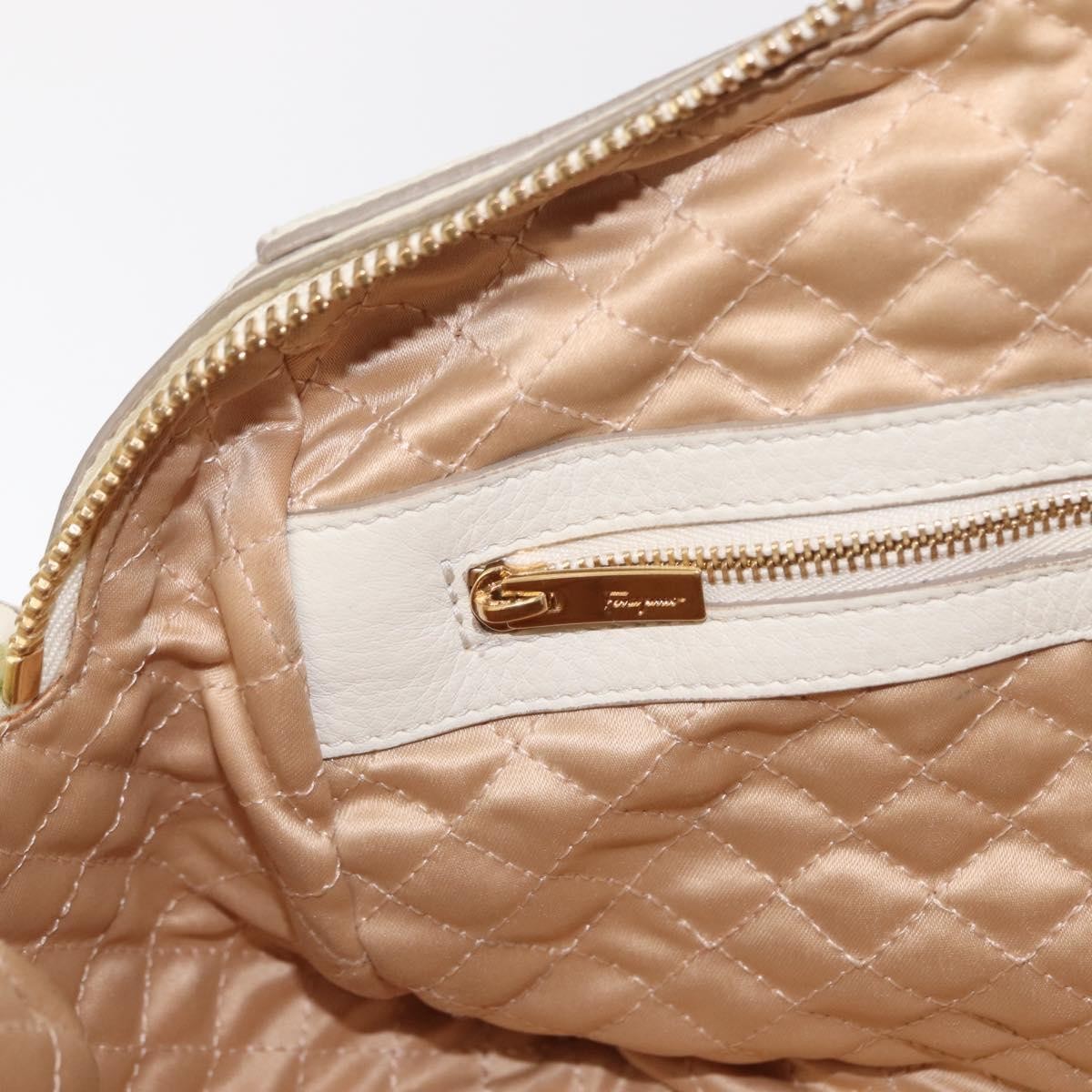 Salvatore Ferragamo Vala Handbag Leather, WHITE, LEATHER, Handbag