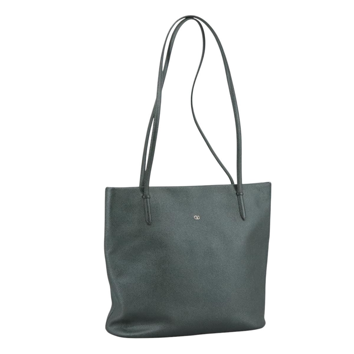 Valentino Garavani Vlogo tote bag Leather, GRAY, LEATHER, Tote bag