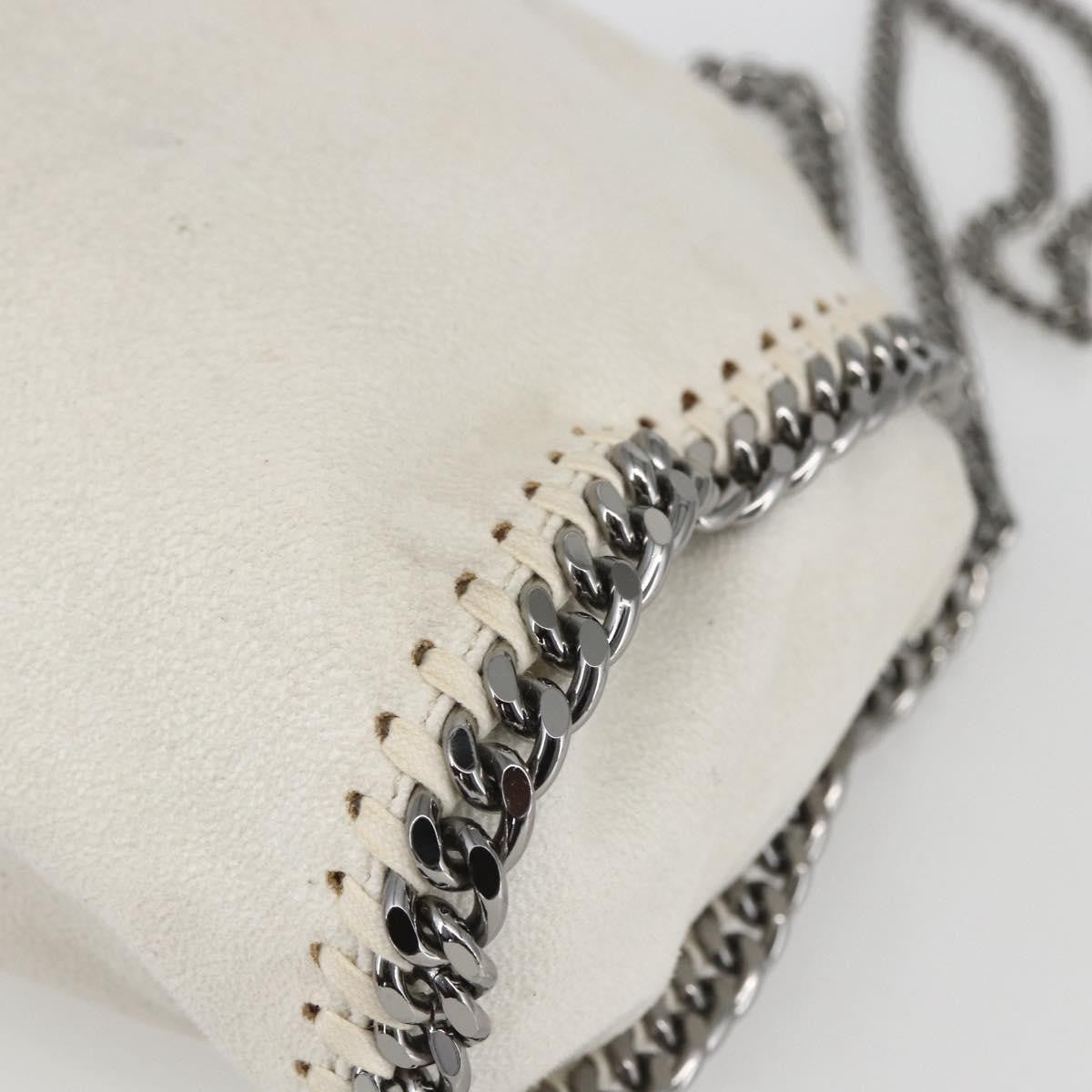 Stella McCartney Falabella Fold Over Crossbody Bag Shaggy Deer, WHITE, POLYESTER, Handbag