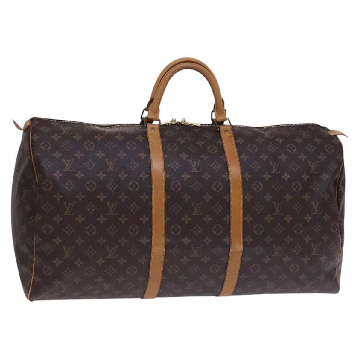 Louis Vuitton Keepall Bag Monogram Canvas, BROWN, CANVAS, Travel bag