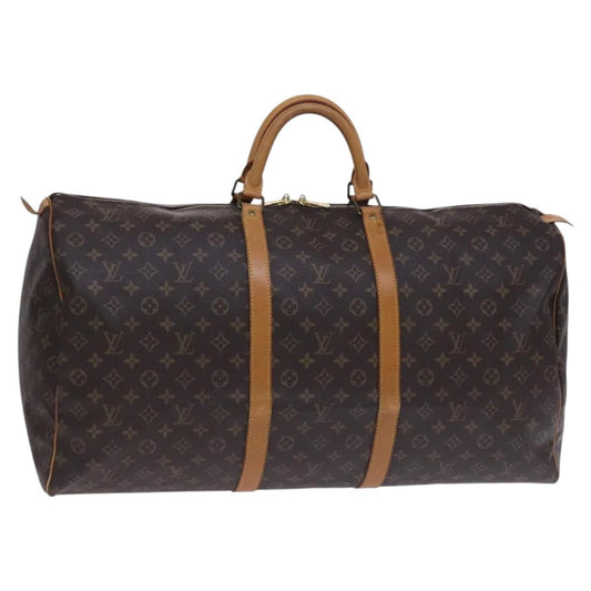Louis Vuitton Keepall Bag Monogram Canvas, BROWN, CANVAS, Travel bag