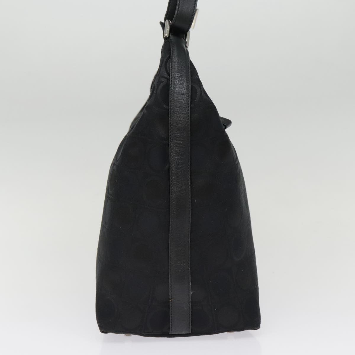 Salvatore Ferragamo Gancini Shoulder Bag Nylon, BLACK, NYLON, Shoulder bag
