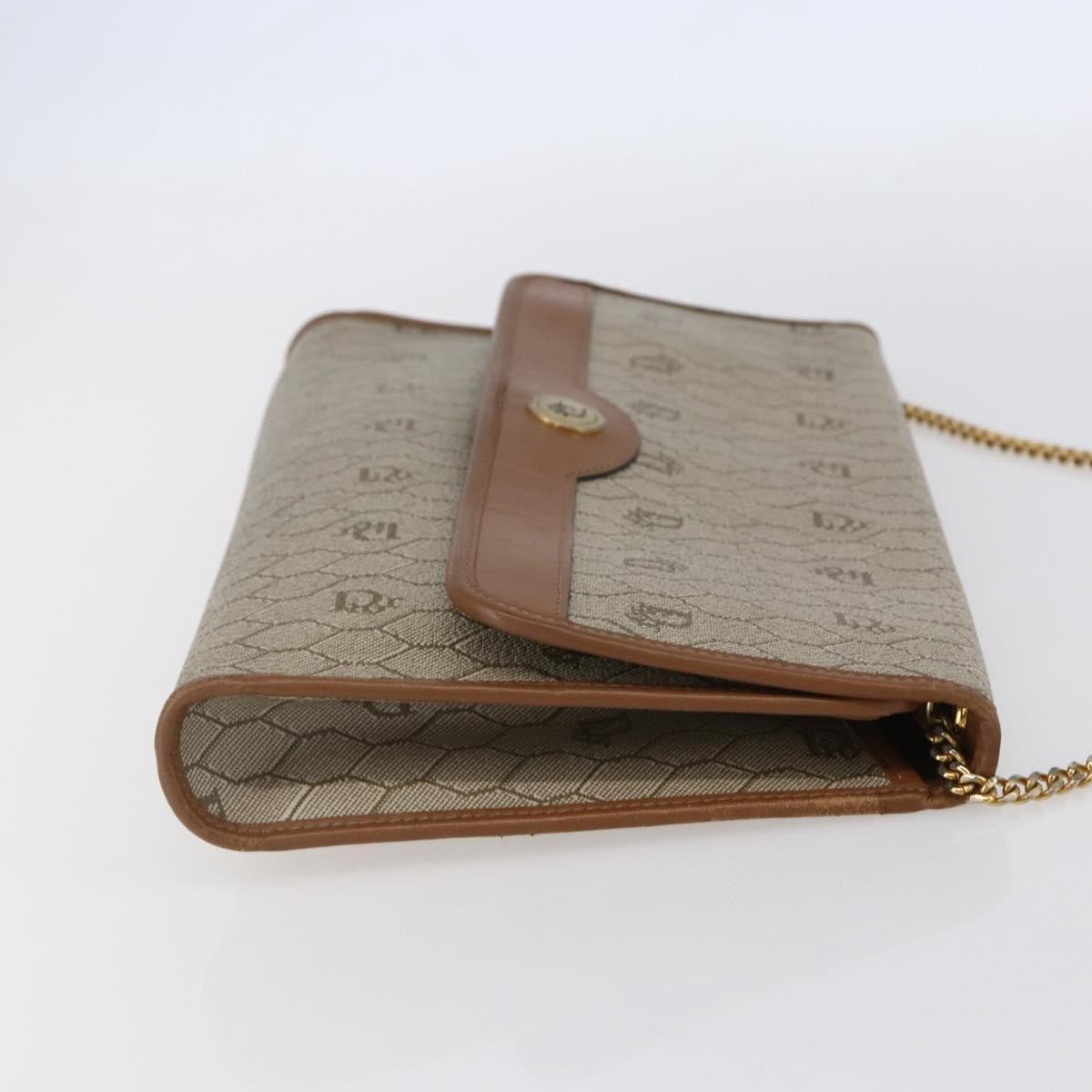 Christian Dior Vintage Honeycomb chain Canvas, BEIGE, CANVAS, Shoulder bag