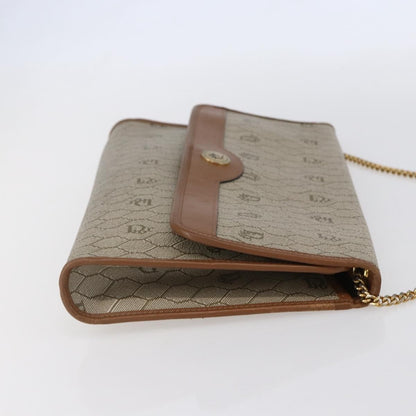 Christian Dior Vintage Honeycomb chain Canvas, BEIGE, CANVAS, Shoulder bag