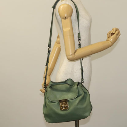 Chloe Elsie Satchel Leather, GREEN, LEATHER, Handbag