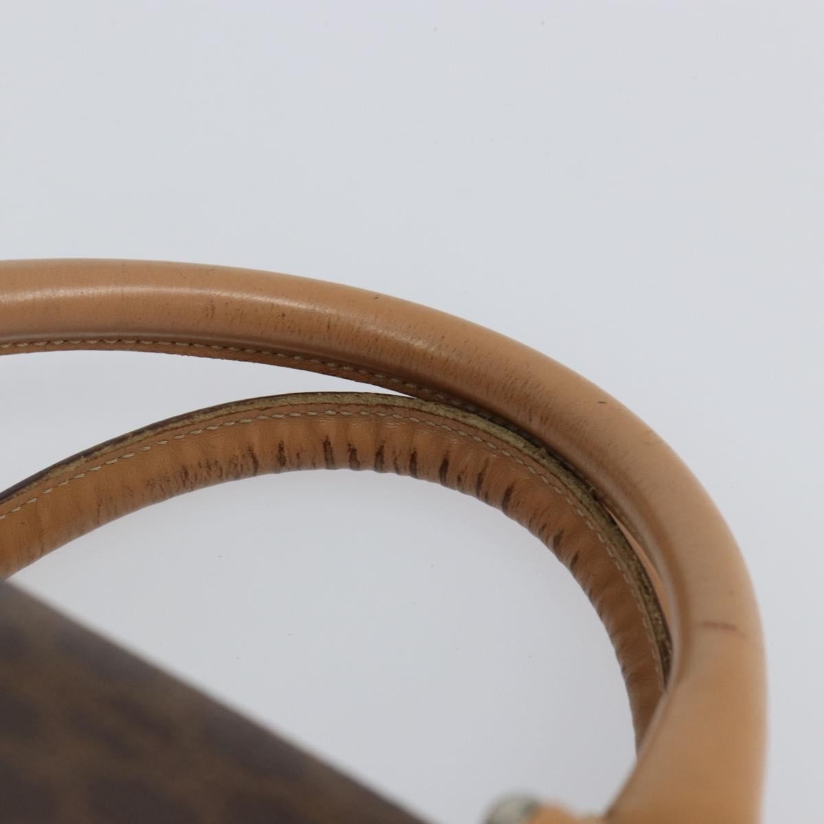 Celine Macadam Handbag Macadam with leather, BROWN, CANVAS, Handbag