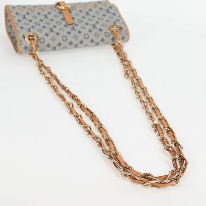 Louis Vuitton Camille Handbag Mini Lin, BLUE, CANVAS, Handbag