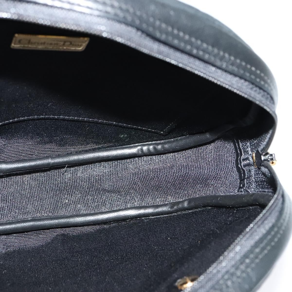 Christian Dior Vintage Shoulder Bag Leather, BLACK, LEATHER, Shoulder bag