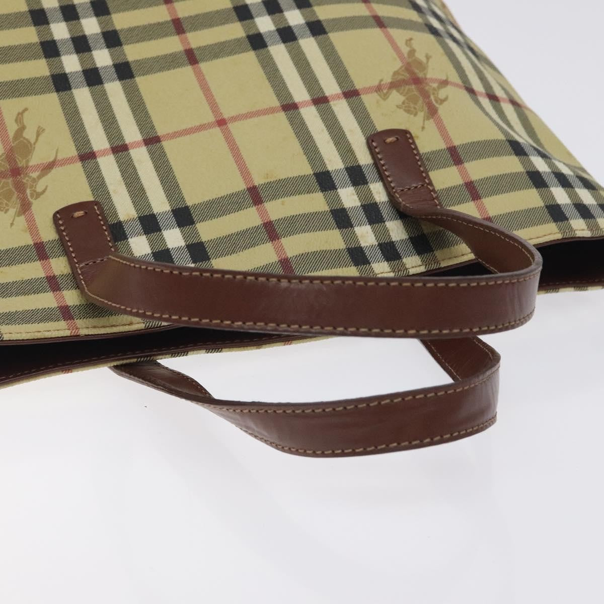 Burberry Top Handle Tote Haymarket Coated Canvas, BEIGE, PVC, Tote bag
