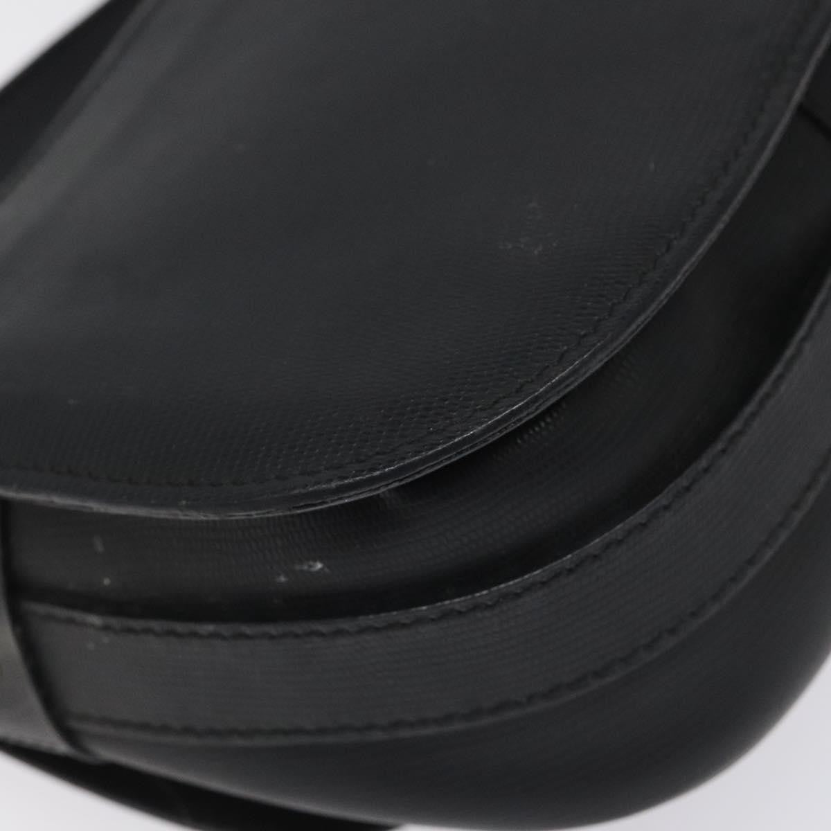 Celine Vintage Circle Logo Crossbody Bag Leather, BLACK, LEATHER, Shoulder bag