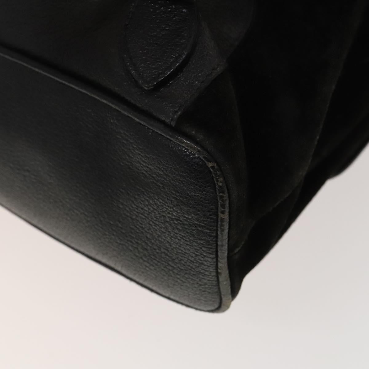 Gucci Vintage Bamboo Backpack Suede, BLACK, SUEDE, Backpack
