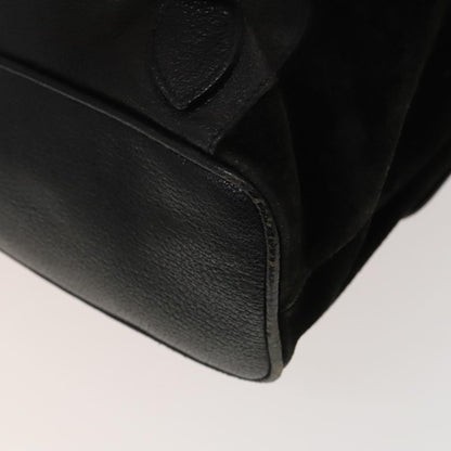 Gucci Vintage Bamboo Backpack Suede, BLACK, SUEDE, Backpack