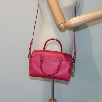 Saint Laurent Classic Baby Duffle Bag Leather, RED, LEATHER, Travel bag