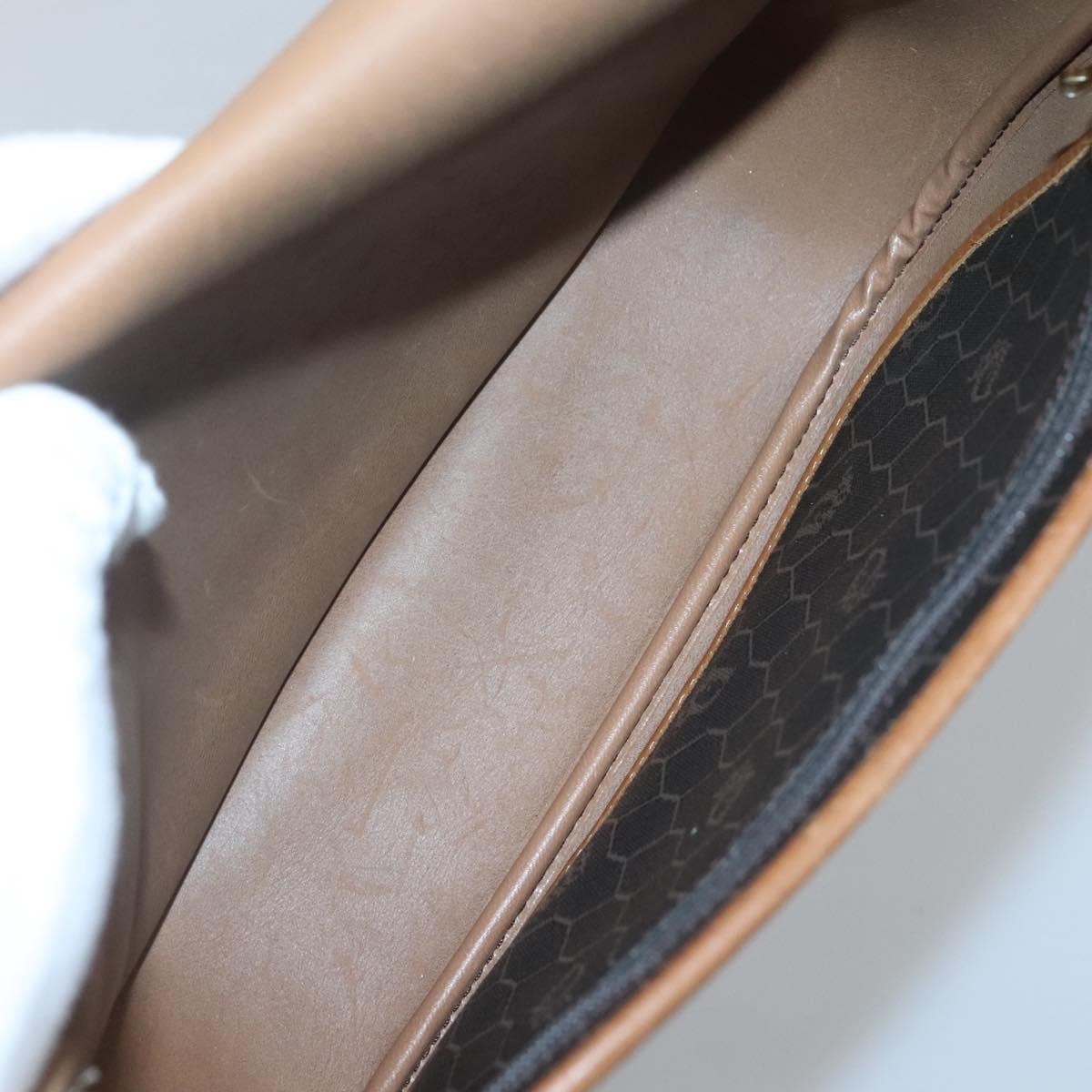 Christian Dior Vintage Honeycomb Flap Crossbody Bag Coated Canvas, BLACK, CANVAS, Crossbody bag