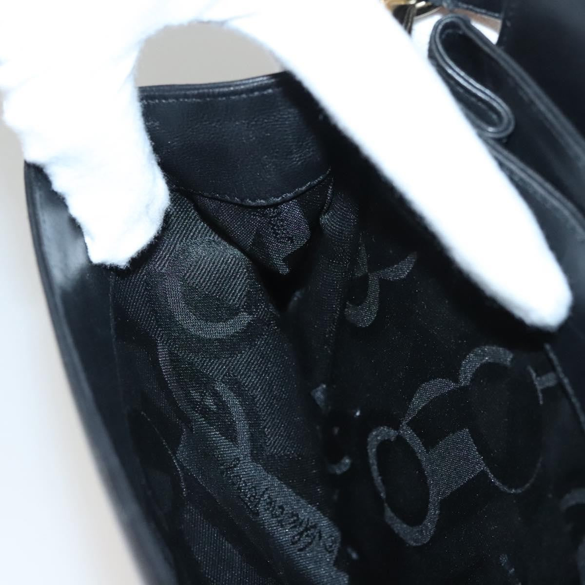 Salvatore Ferragamo Flap Handbag Leather, BLACK, LEATHER, Handbag