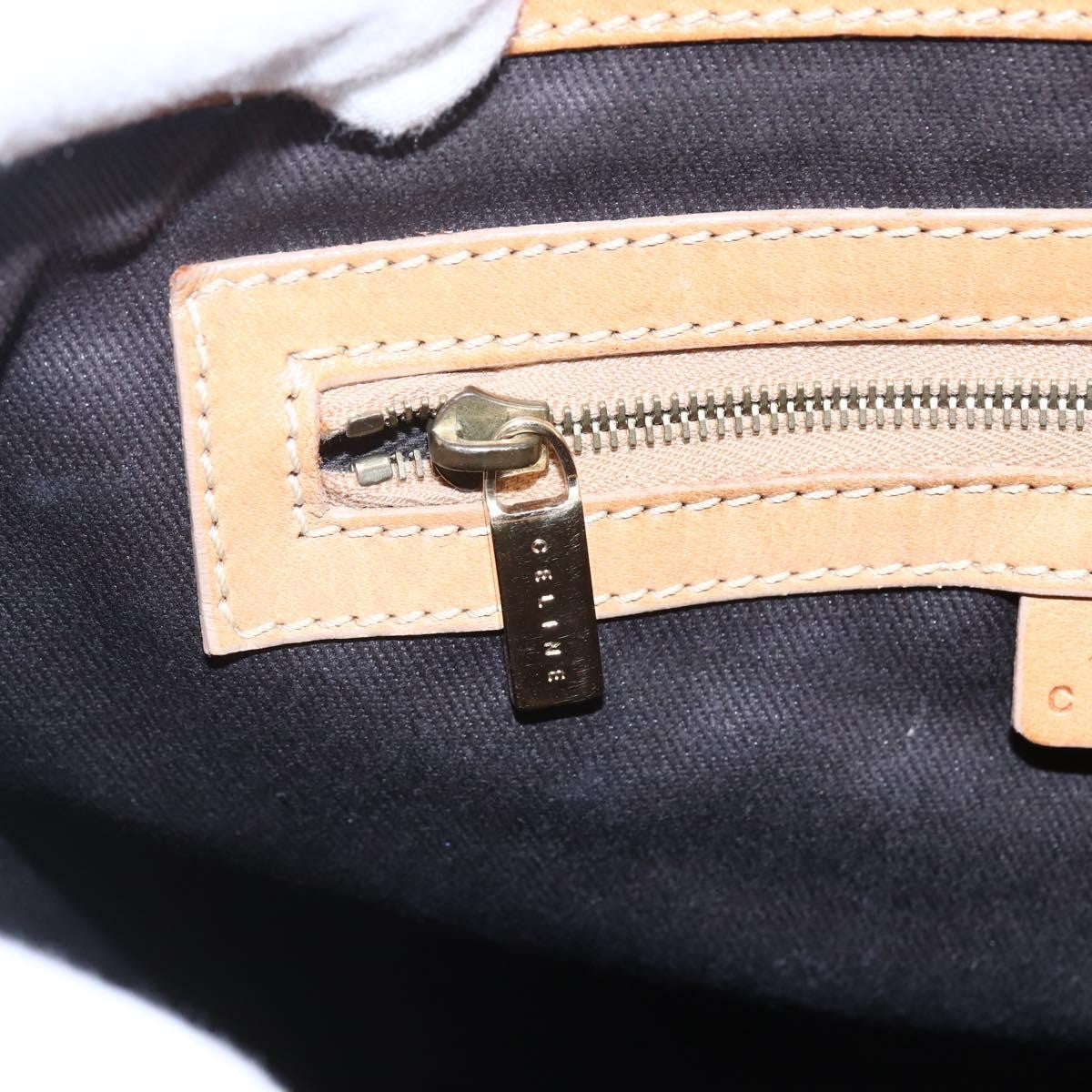 Celine Vintage Macadam Handbag Canvas and Leather, BROWN, CANVAS, Handbag