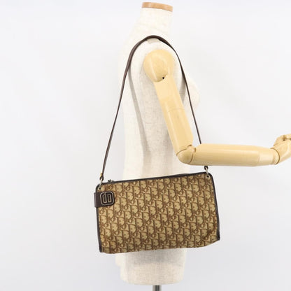 Christian Dior Vintage Trotter Shoulder Bag Canvas, BEIGE, CANVAS, Shoulder bag