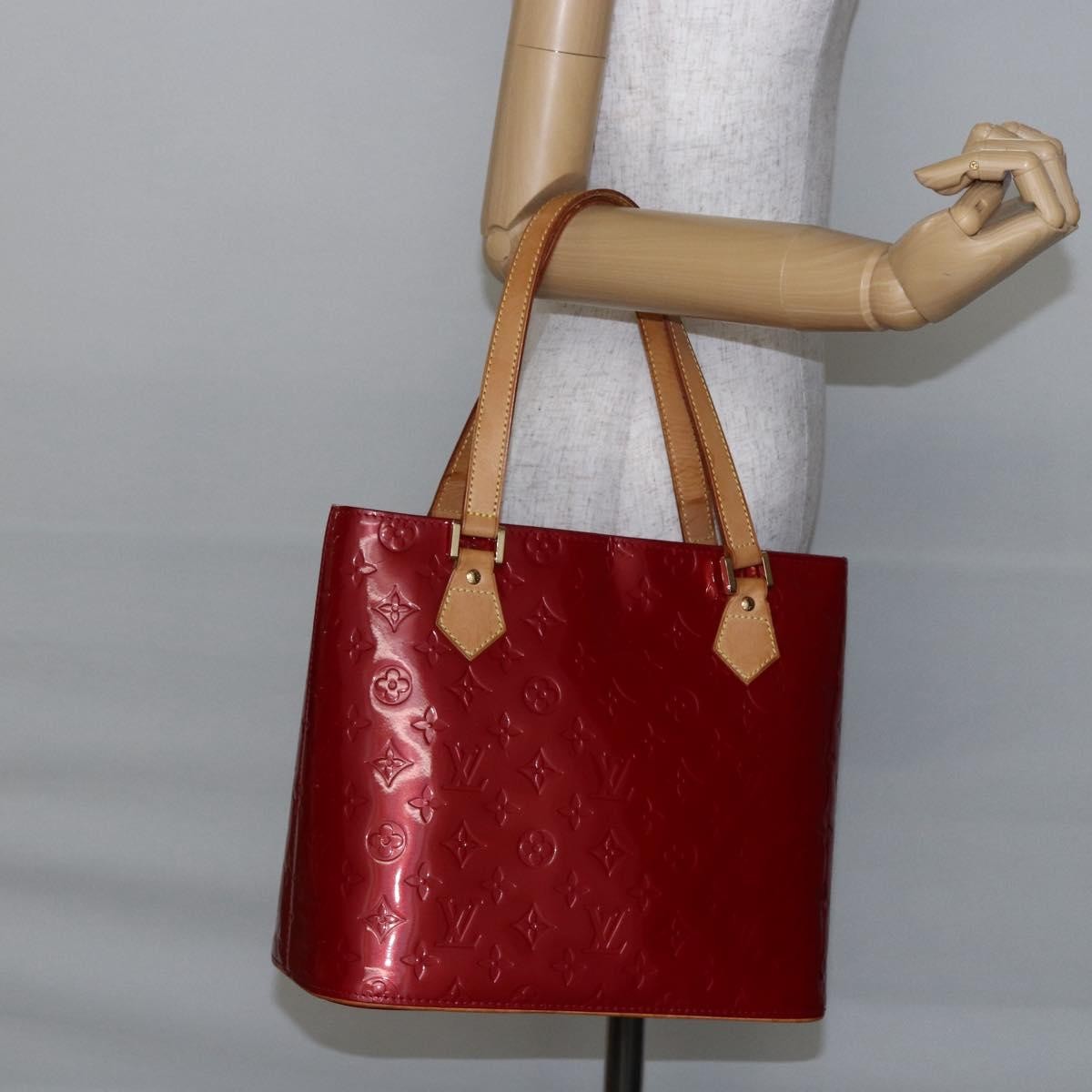Louis Vuitton Houston Handbag Monogram Vernis, RED, PATENT_LEATHER, Handbag