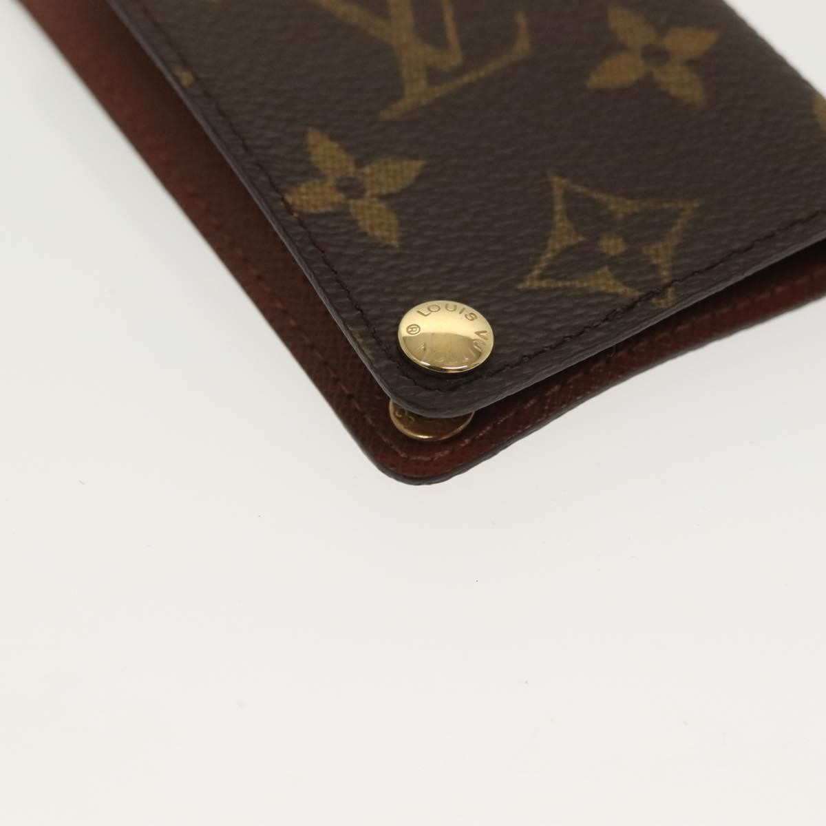 Louis Vuitton Porte Cartes Pression Card Case Monogram Canvas, BROWN, CANVAS, Card Holders