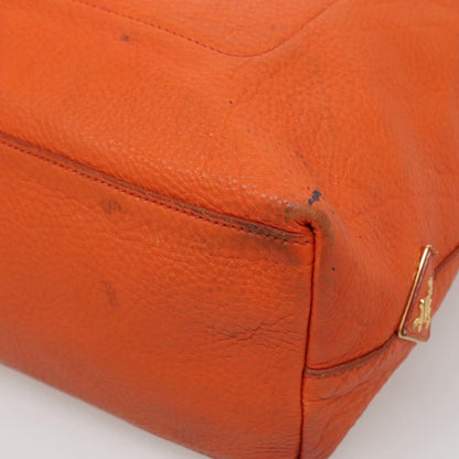 Prada Vintage Tote Leather, Orange, Leather, Tote Bag