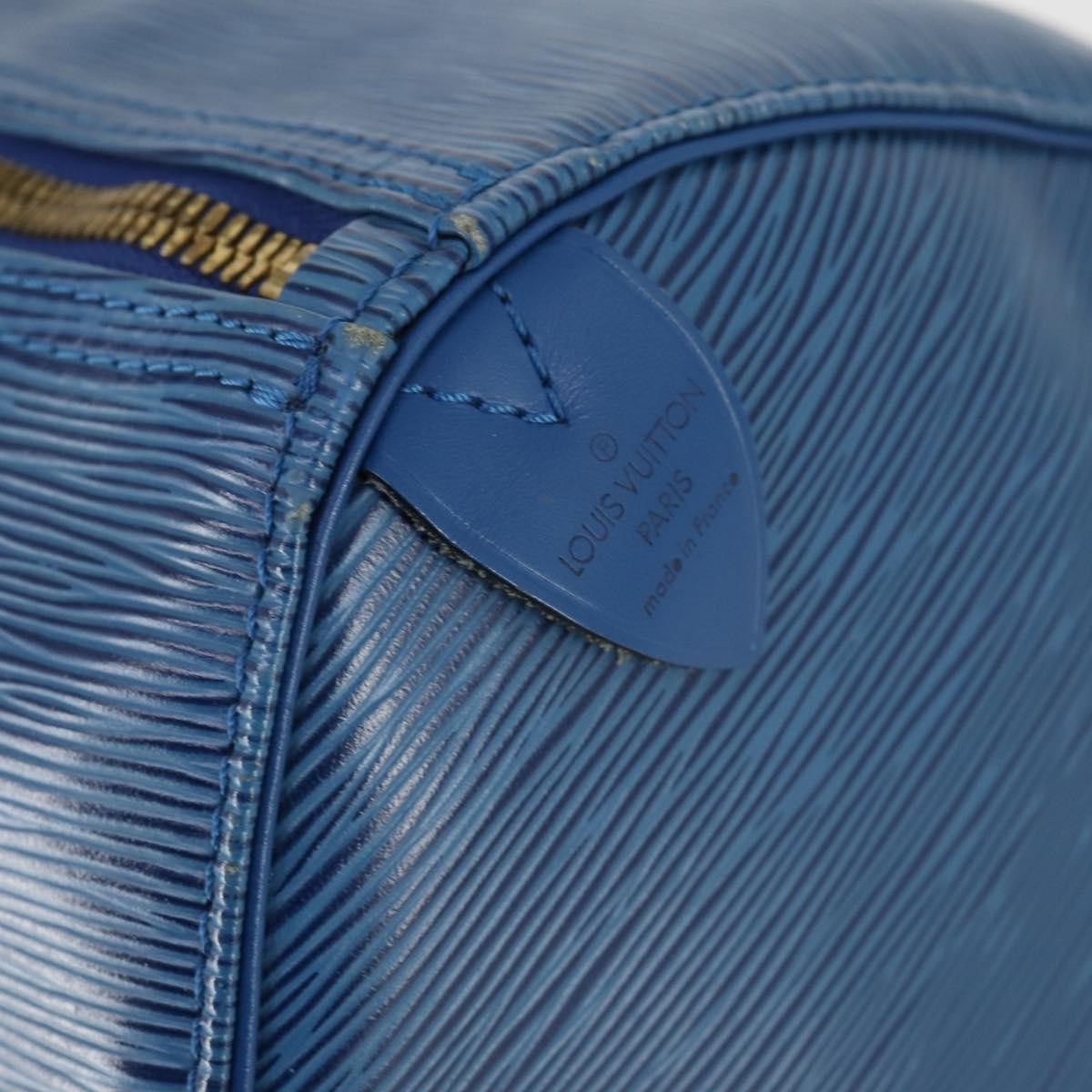 Louis Vuitton Keepall Bag Epi Leather, BLUE, LEATHER, Travel bag