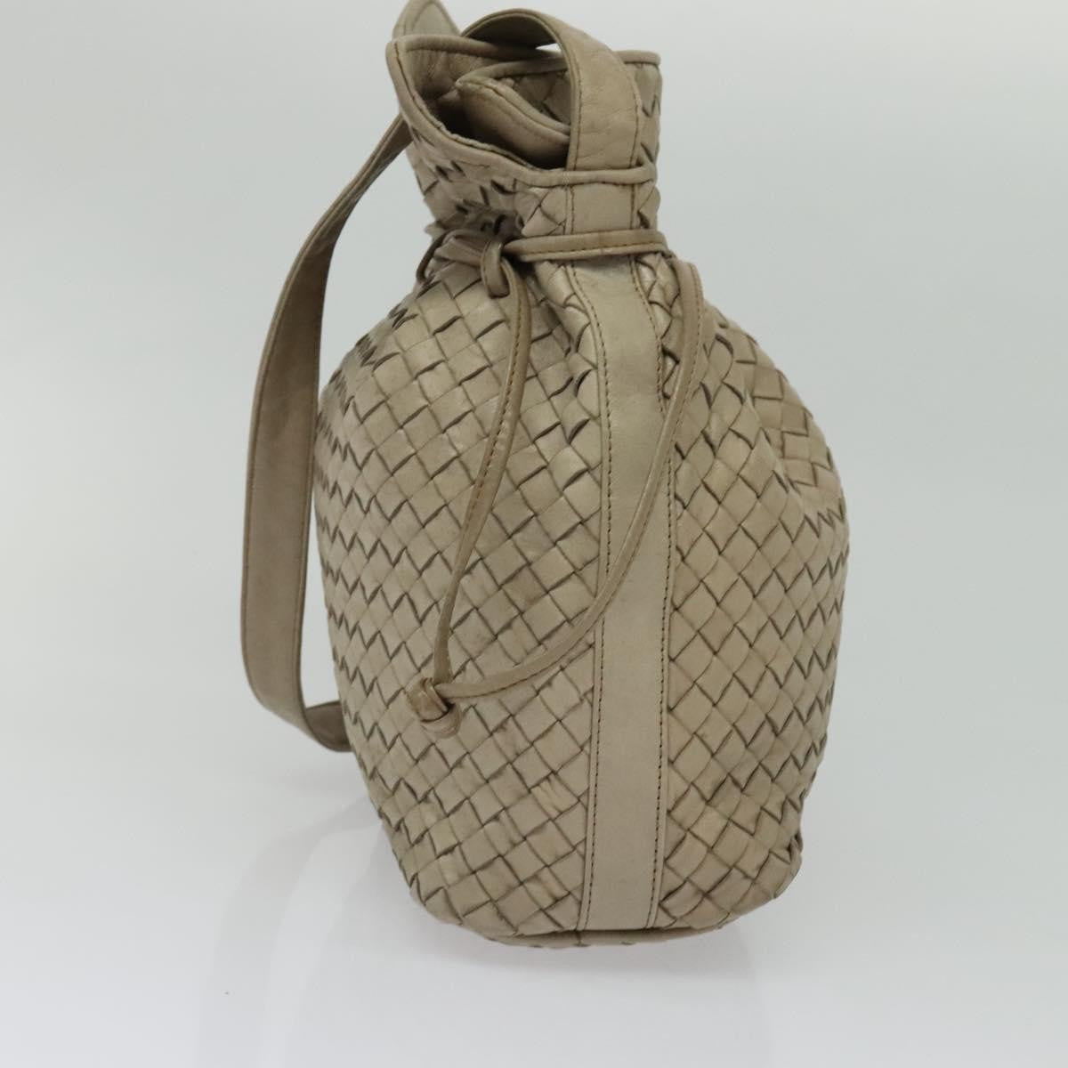 Bottega Veneta Drawstring Shoulder Bag Intrecciato Nappa, BEIGE, LEATHER, Shoulder bag
