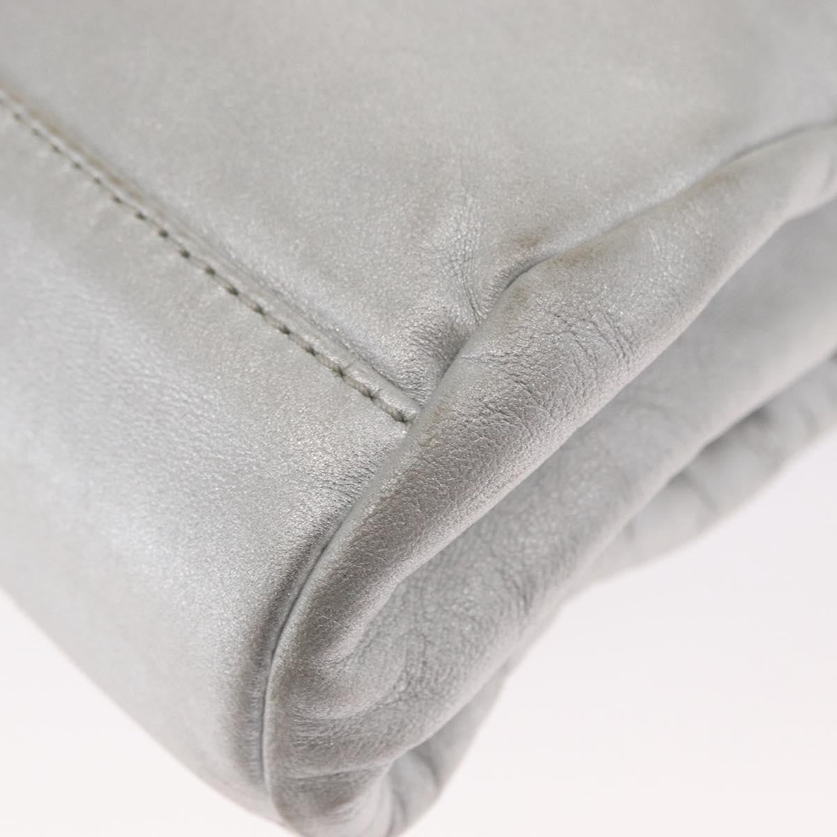 Chanel Mademoiselle Lock Accordion Flap Bag Quilted Lambskin, SILVER, LEATHER, Shoulder bag