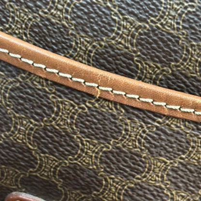 Celine Macadam Handbag Macadam with leather, BROWN, PVC, Handbag