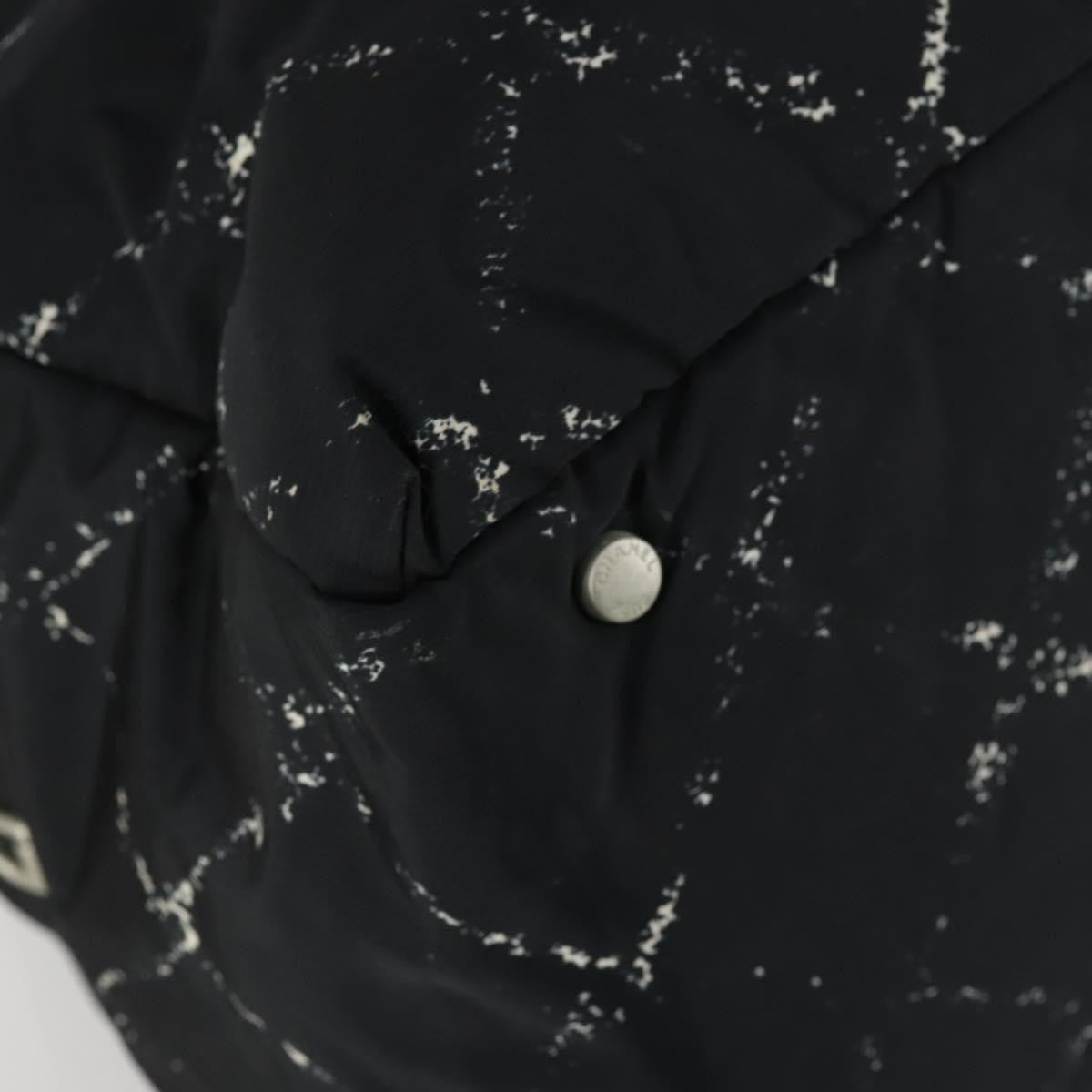 Chanel Travel Line Boston Bag Printed Nylon, BLACK, NYLON, Travel bag