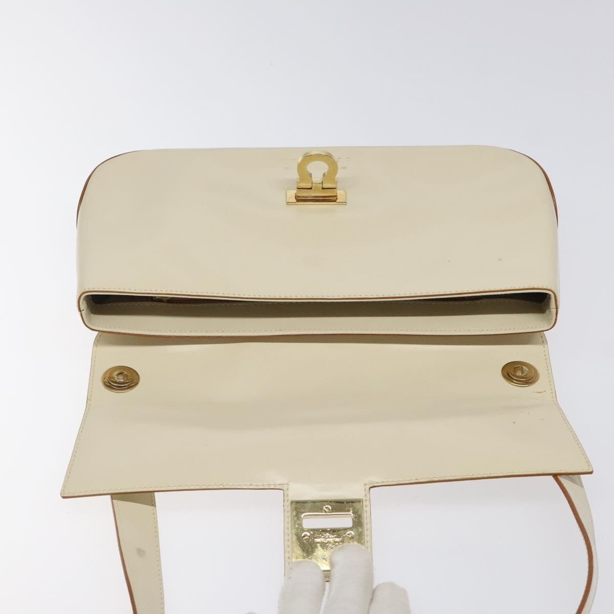 Salvatore Ferragamo Gancini handbag Leather, BEIGE, LEATHER, Handbag
