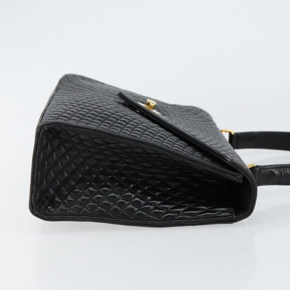 Bally Vintage Handbag Quilted Leather, BLACK, LEATHER, Handbag