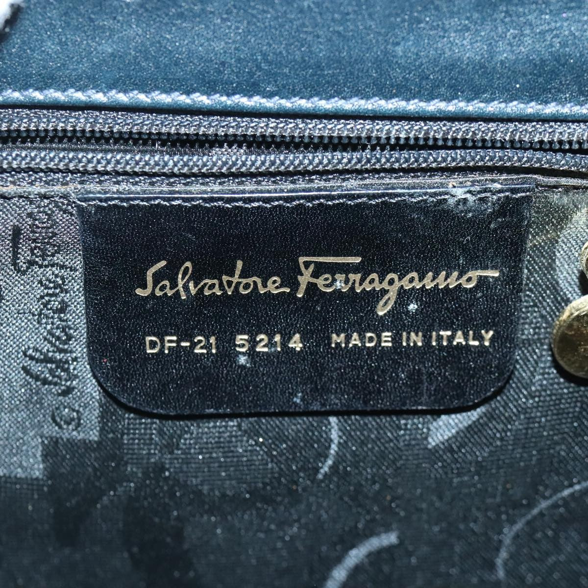 Salvatore Ferragamo Vala Handbag Leather, NAVY, LEATHER, Handbag