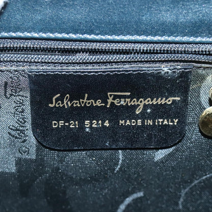 Salvatore Ferragamo Vala Handbag Leather, NAVY, LEATHER, Handbag