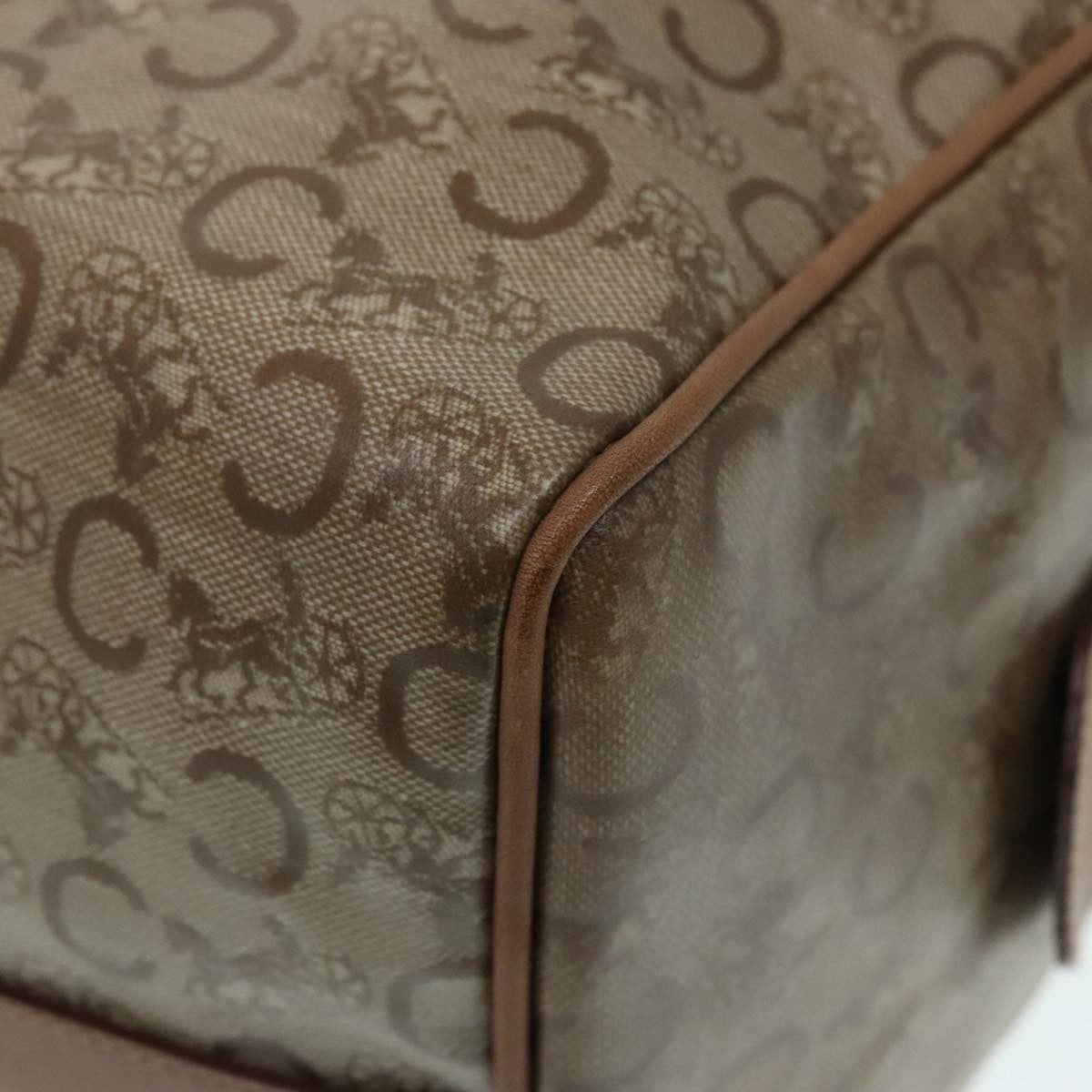 Celine Vintage Macadam Handbag Macadam, BEIGE, LEATHER, Handbag