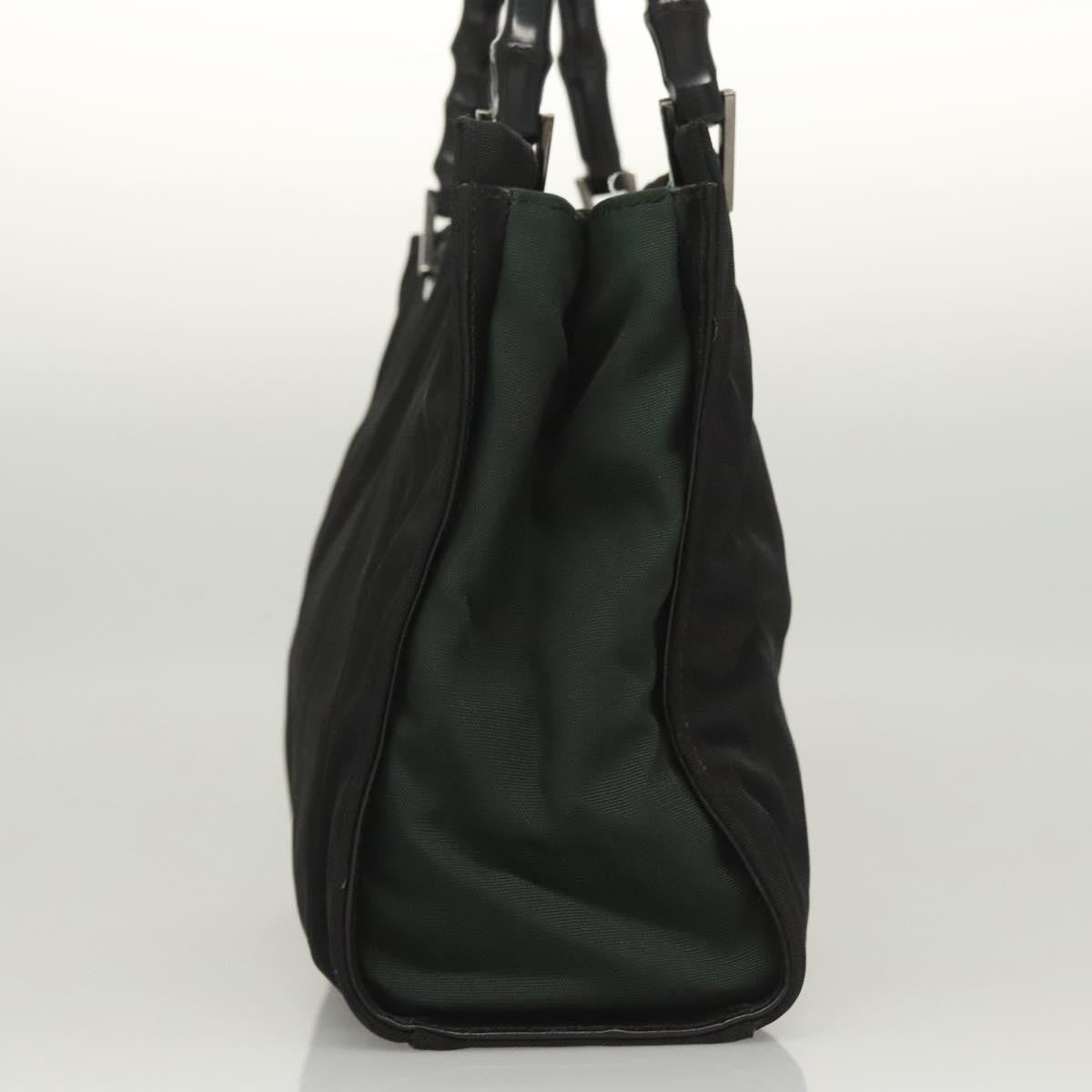 Gucci Vintage Bamboo Handle Tote Nylon, BLACK, NYLON, Tote bag