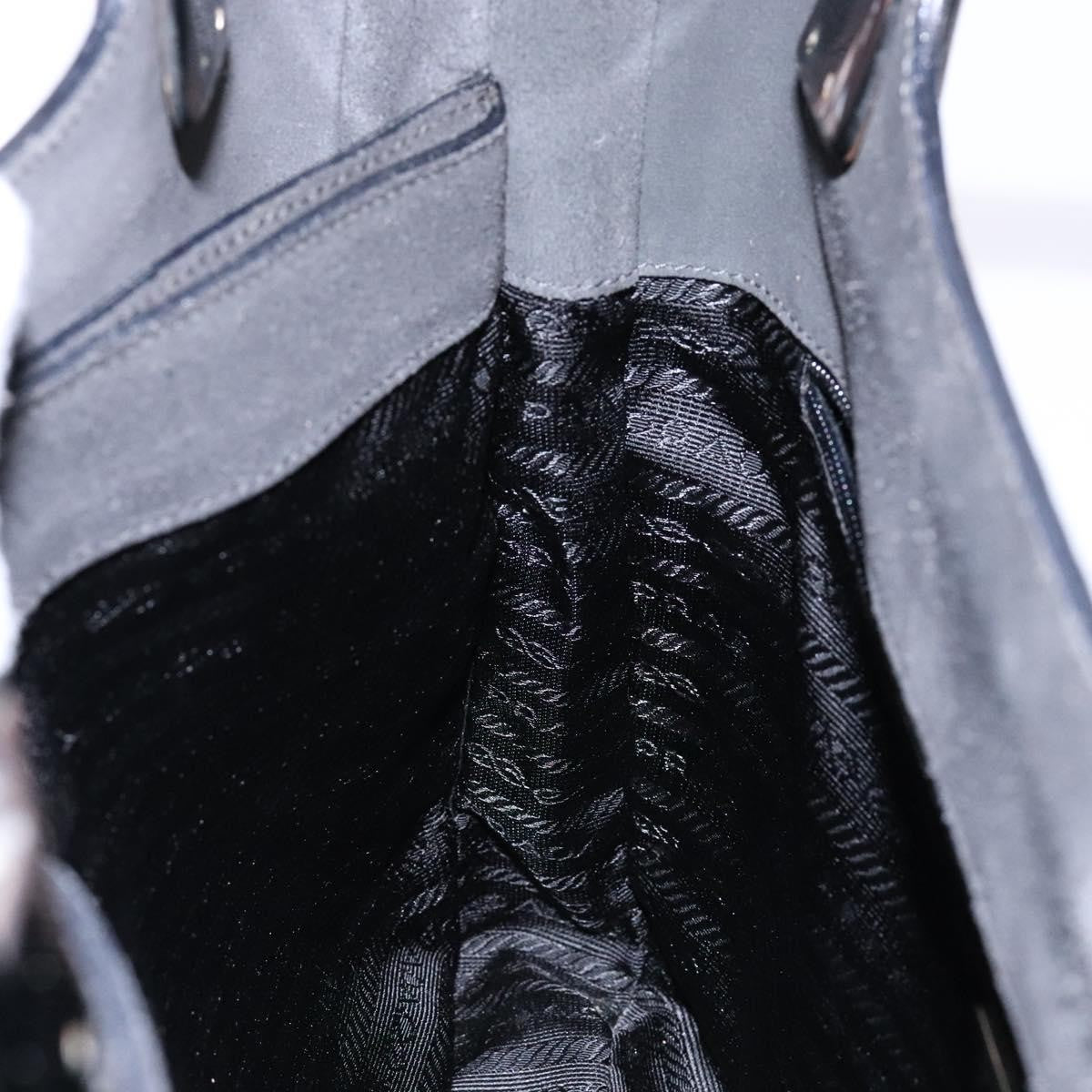 Prada Vintage Tote Suede, GRAY, SUEDE, Tote bag