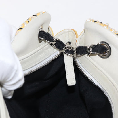 Chanel Just Mademoiselle Bag Woven Stitch Patent, YELLOW, PATENT_LEATHER, Shoulder bag