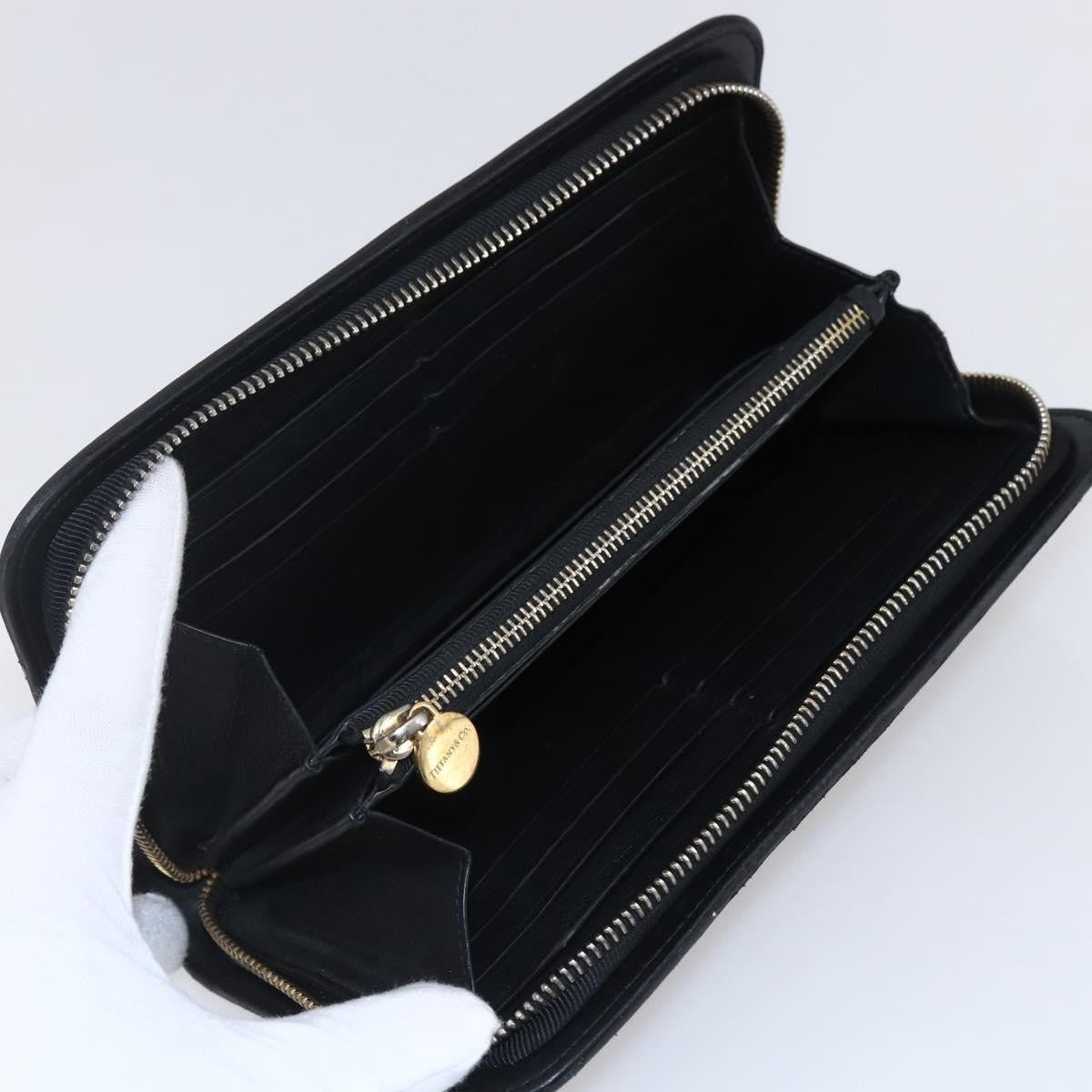 Tiffany & Co. Zip Around Wallet Leather, BLACK, LEATHER, Wallets