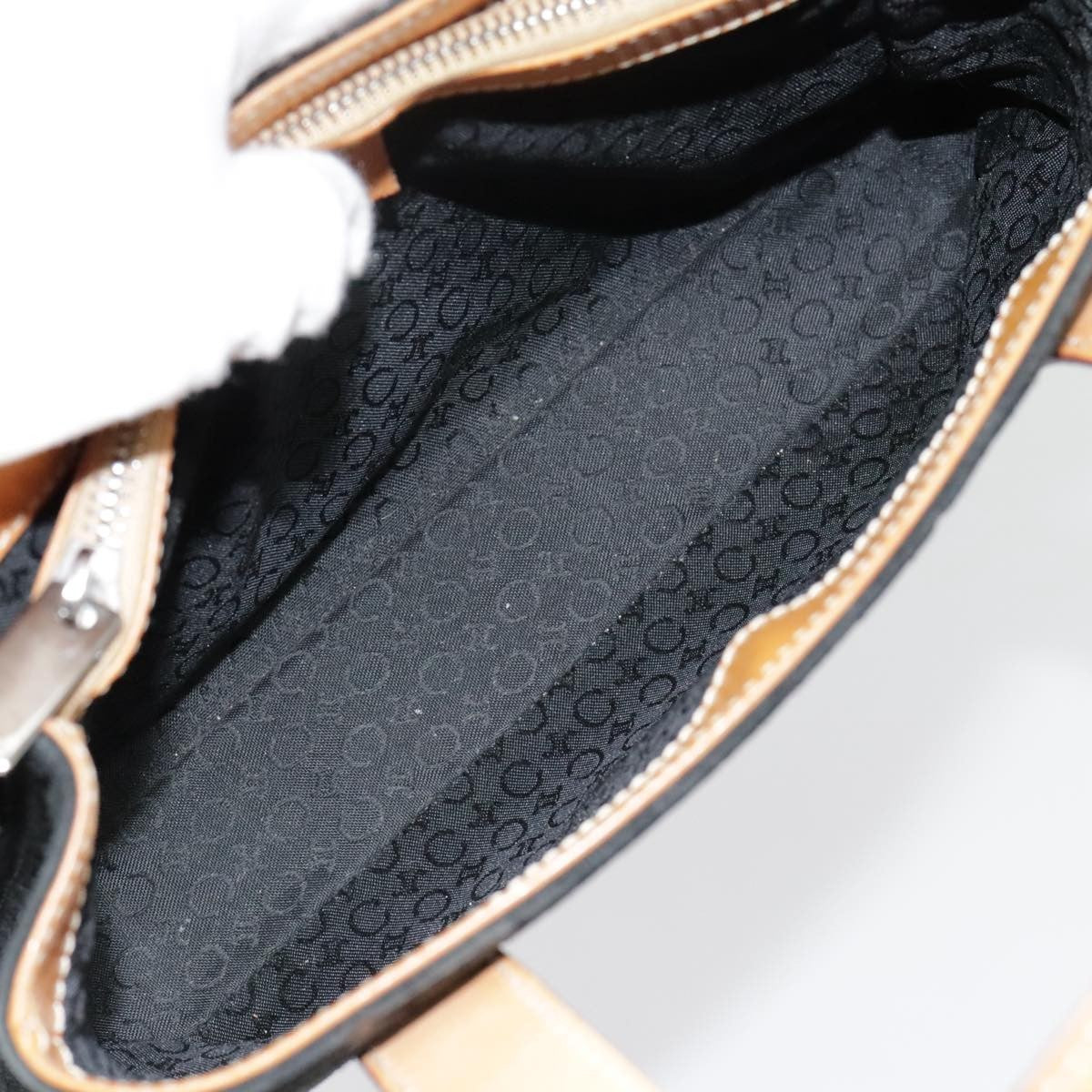 Celine Vintage Macadam Handbag Canvas, BLACK, CANVAS, Handbag