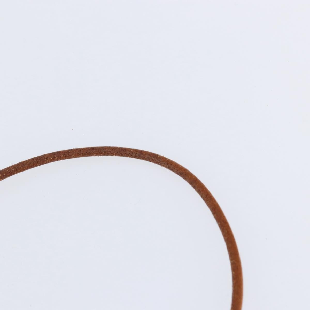 Hermes Annee Mediterranee Cadena Charm Necklace Metal and Leather, BROWN, LEATHER, Necklace