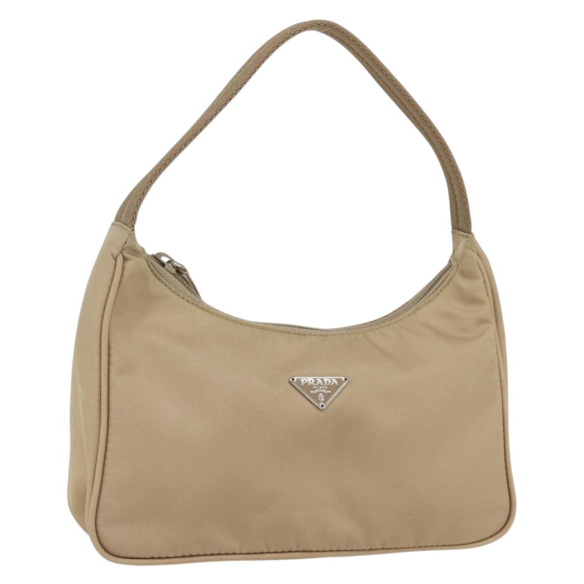 Prada Hobo Tessuto, BEIGE, NYLON, Handbag