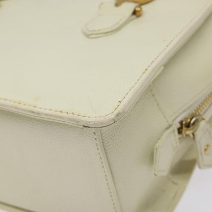 Versace Vintage Handbag Leather, WHITE, LEATHER, Handbag